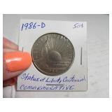 1986d Statue of LIberty Comm Centennial HalfDollar