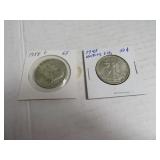 1943 & 1958 Half Dollar Silver Coins sleeved