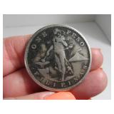 1907 USofA ONE PESO Filipinas Silver Coin