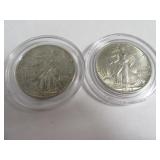 Lot (2) Beautiful Walking Liberty Half Dollars csd