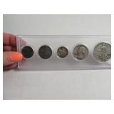 1943 Silver 5pc Coin Set in case