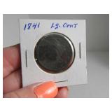1841 Large Cent Antique Coin sleeved