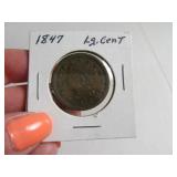 1847 Large Cent Antique Coin nice