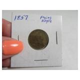 1857 Flying Eagle One Cent Coin sleeved