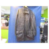SEAN JOHN XXL Black Leather MidLength Coat