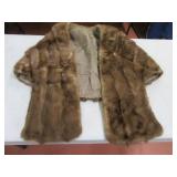 Vtg Authentic Fur Shoulder Throw Accent Jacket