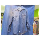 WRANGLER vtg 16.5-33 Mens Denim Button Up Shirt