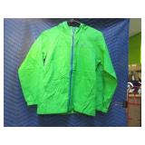 COLUMBIA womensM Green Windbreaker Hoodie Zipup EC