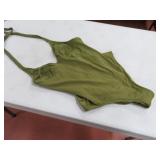 J CREW Womens 1pc Green Swimsuit Size10