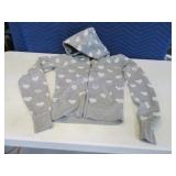 VicSecret PINK womensXS ZipUp Heart Gry Hoodie