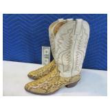 Vtg JUSTIN sz11D Snakesking Cowboy Boots