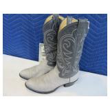 Vtg JUSTIN sz8.5D Grey Cowboy Boots
