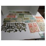 LOT Foreign Paper Money & Coins Vintage $$$