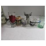 Lot (8) Fancy Shot Glasses Harley~Coke~Jager~Cheer