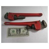 Lot (2) 14" Pipe Wrenches Hand Tools
