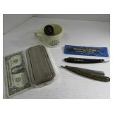 Shaving LOT Straight Razors~Sharpener~Mug/Brush