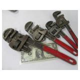 Lot (4) W.Germany Adj Vintage Pipe Wrenches
