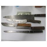 Lot (5) Vintage~Antique Butcher Type Kitchen Knife