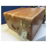 Antique 18" Leather~Type Luggage