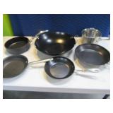 Nice Lot (6) Pots~Pans Skillets Non-Stick