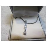 10kt Gold/Diamond Pendant on .925 Necklace