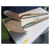 Lot (2) Vtg HeatTreated Shovels Yard Tools
