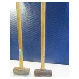 Lot (2) Vtg Sledge Hammers Yard Tools