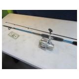 Larger DIAWA Spinning Reel + ShksPr Fishing Pole