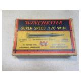 Antique WINCHESTER 270 Ammo Box w/ Partially Full