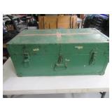 Vintage Wooden Military Type Footlocker Trunk