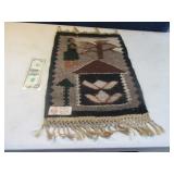 Vintage MOHAIR 14"x18" Handwoven Rug