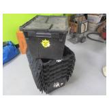 Lot (7) Classic Poly FlipTop Stack Storage Boxes