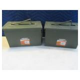 Lot (2) ClassicSize Metal Ammo Storage Boxes