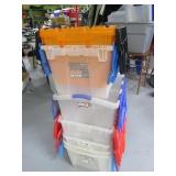 Lot (7) FlipTop Poly Storage Containers