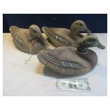 Lot (3) Antique PaperMache Duck Decoys VICTOR asis
