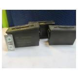 Lot (3) Metal Ammo Storage Cans (skinny size)