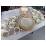 Vtg TREASURE CRAFT "TAOS"pattern Dish Set 6place