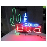 Vintage ICE COLD BUD Neon Beer Light  NICE $$