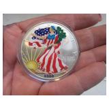 Liberty Yr2000  Painted Silver Dollar Coin