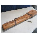35" Leather Gun Scabbard w/ Burn In design MEXICO