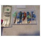 Lot (14) Fishing Lures~Spinners in Poly mini Box