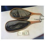 Lot (2) Nice Fly~Stream~River Fishing Nets wood