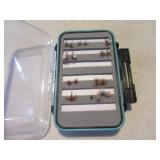 Lot (17) Trout Flies w/ NICE Poly Storage Box