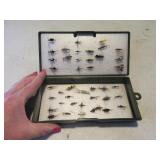 Lot (44) Fishing Flies in Holder/Case