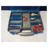 12" Tackle Box w/ Contents Plastics~Lures partiall