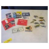 Lot (10) Vintage~Antique Fishing Lures + Paprwrk