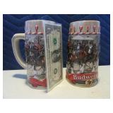 Lot  (2) Budweiser Dimensional Steins
