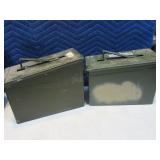 Lot (2) Metal Classic Size Ammo Storage Cans
