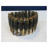 Vintage Military Style 18rd Metal Clip of Old Ammo