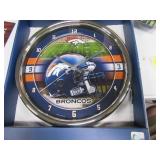 Unused BRONCOS 12" poly Wall Clock